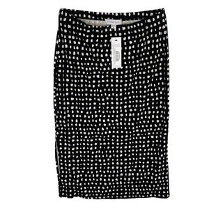 AMOUR VERT Vindy Viscose Knit Valencia Dot Black Midi Skirt Size M